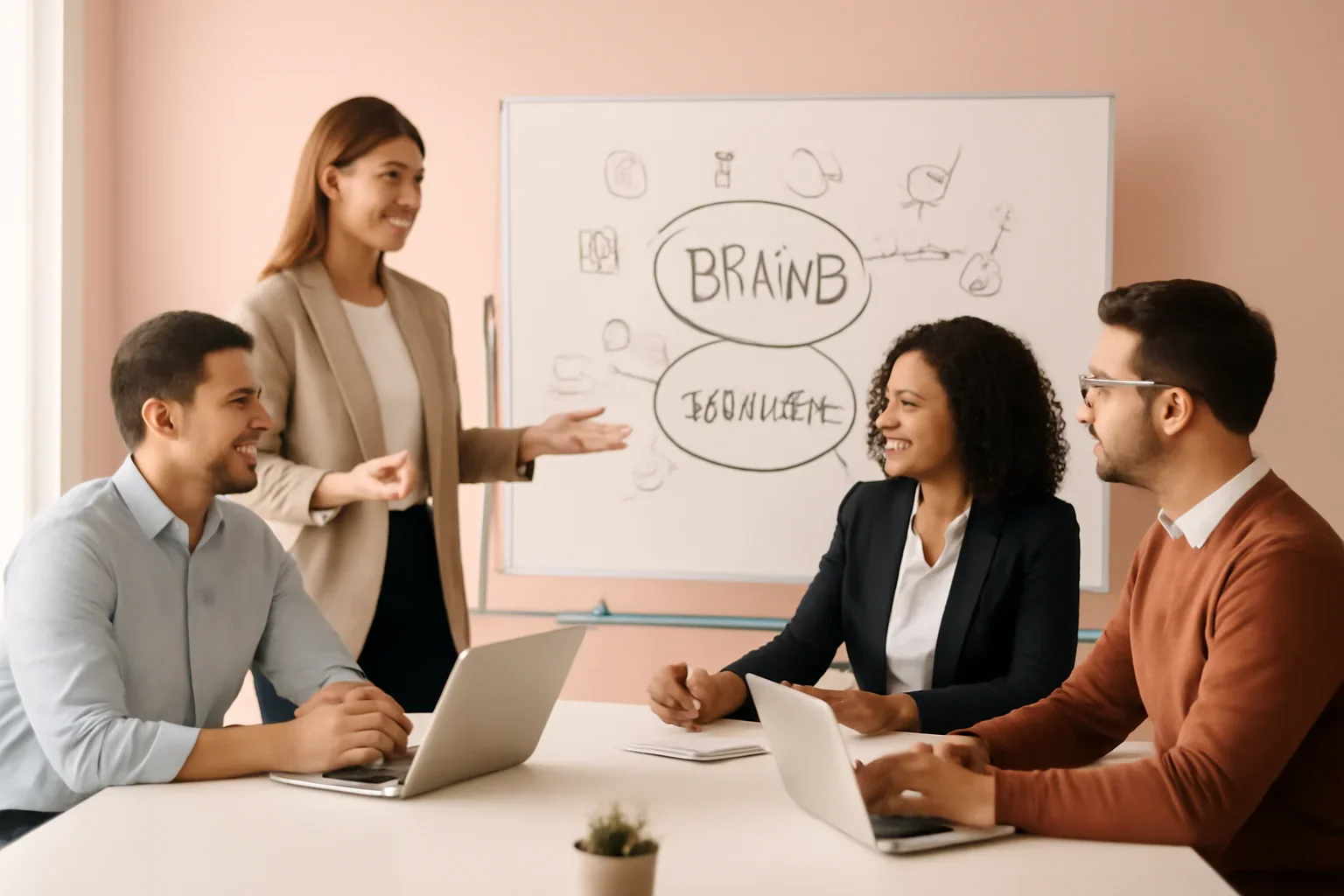 Brand Identity vs Brand Strategy: What Is the Difference? strategy meeting with a modern digital marketing team