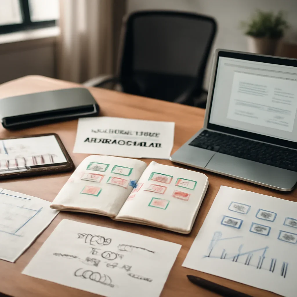 Branding for Small Business: Where to Start planning materials and performance review workspace