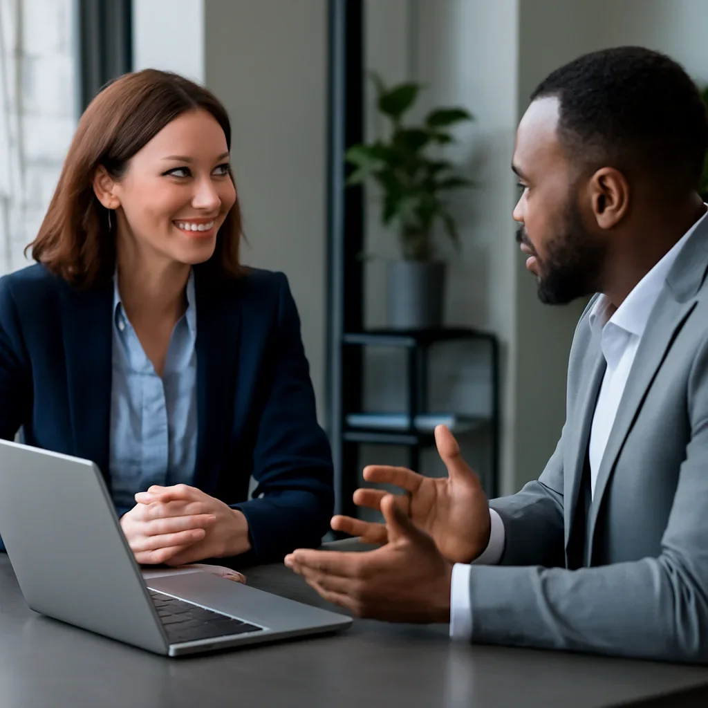Business owner discussing How to Choose a Web Design Agency Without Overpaying growth goals with a consultant