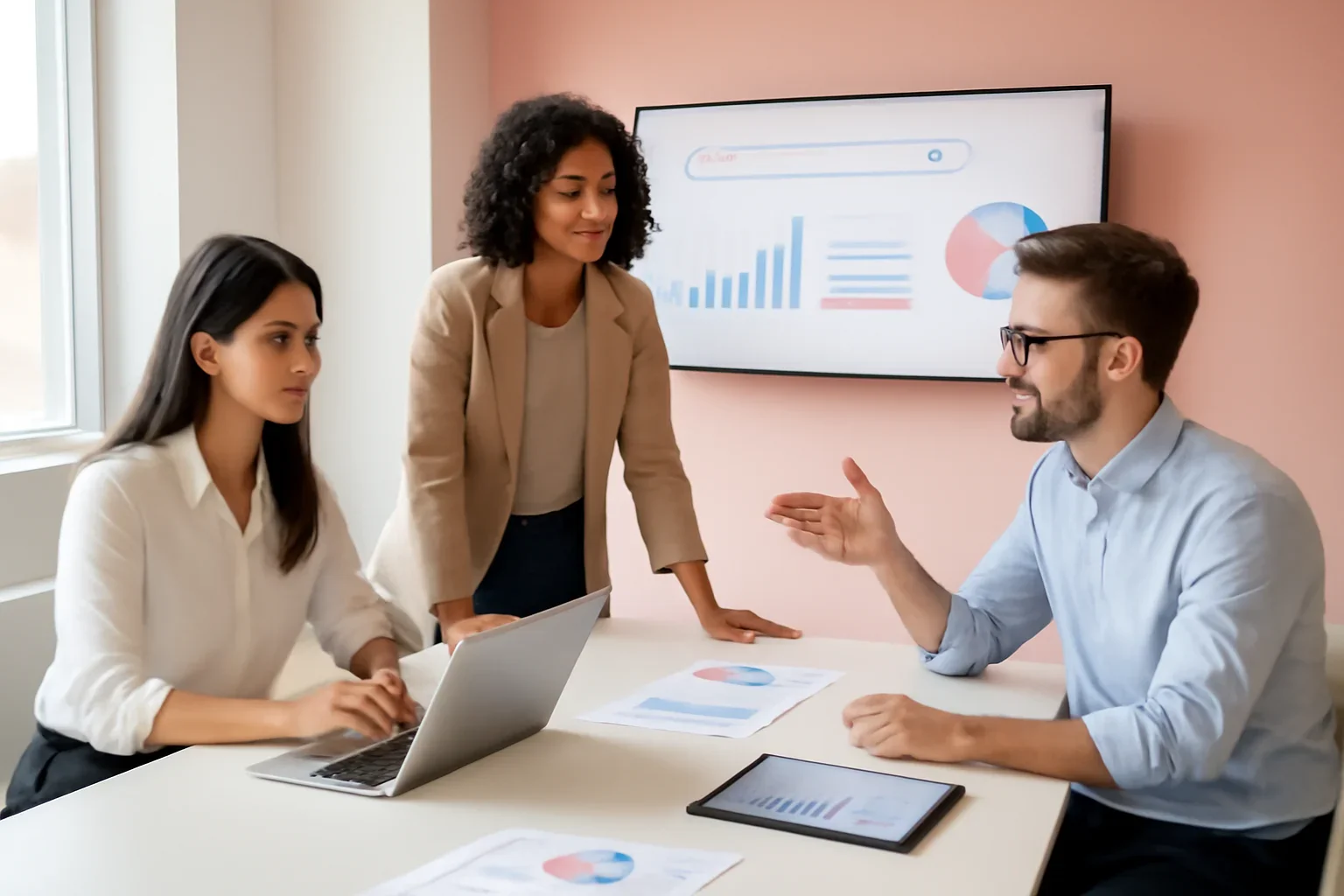Search Engine Marketing Best Practices for Service Businesses strategy meeting with a modern digital marketing team