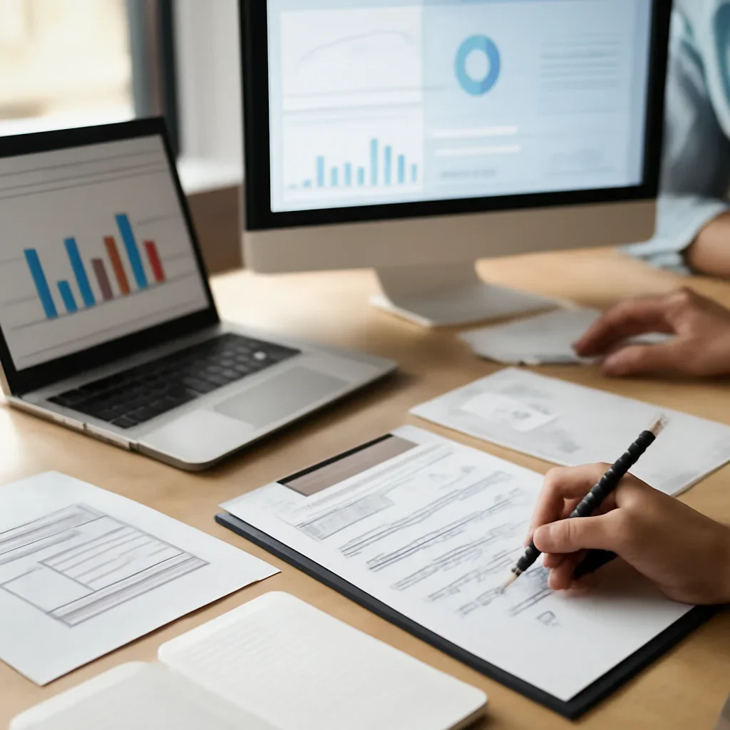 Search Engine Marketing Best Practices for Service Businesses planning materials and performance review workspace