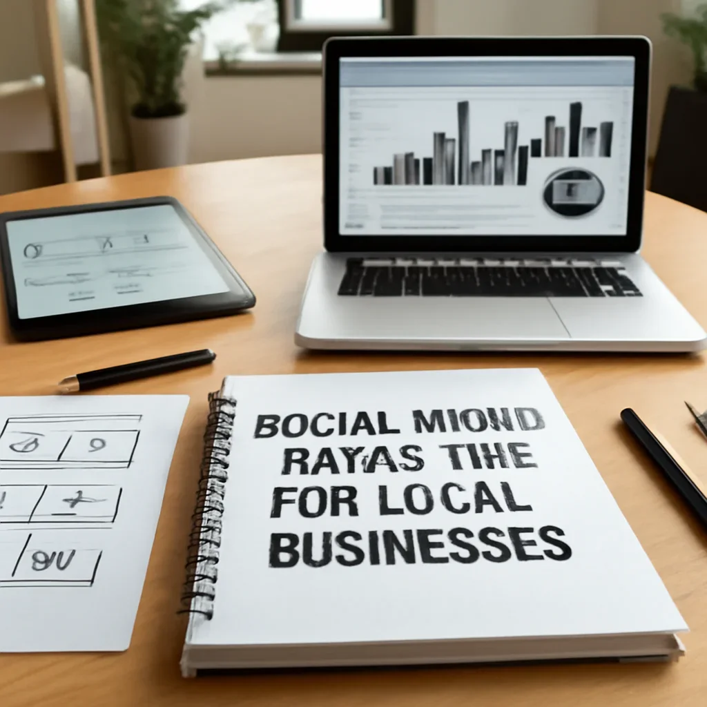 Social Media Marketing for Local Businesses planning materials and performance review workspace