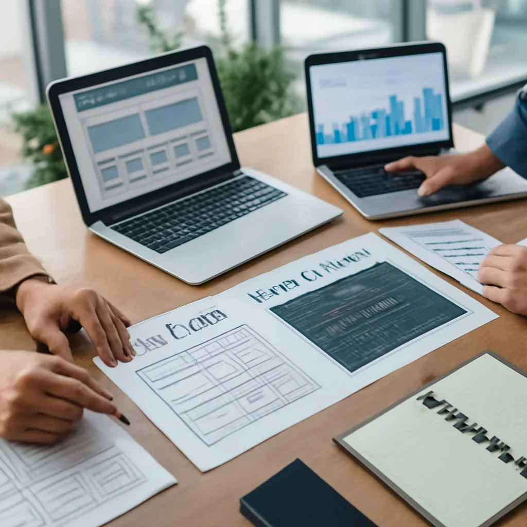 Web Design vs Web Development: What Is the Difference? planning materials and performance review workspace
