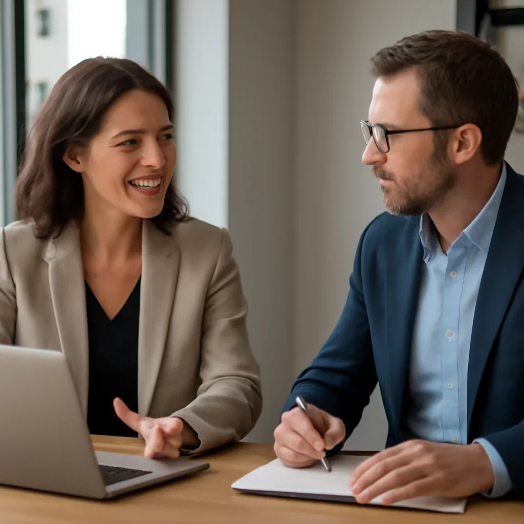 Business owner discussing Website Redesign Checklist Before You Launch growth goals with a consultant