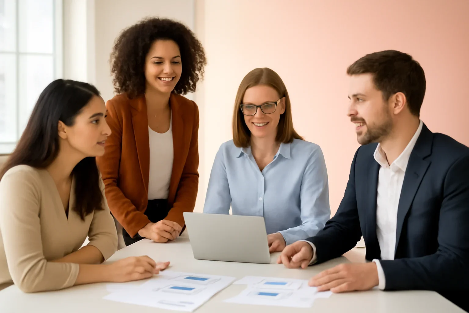 case study review and growth planning strategy meeting with a modern digital marketing team