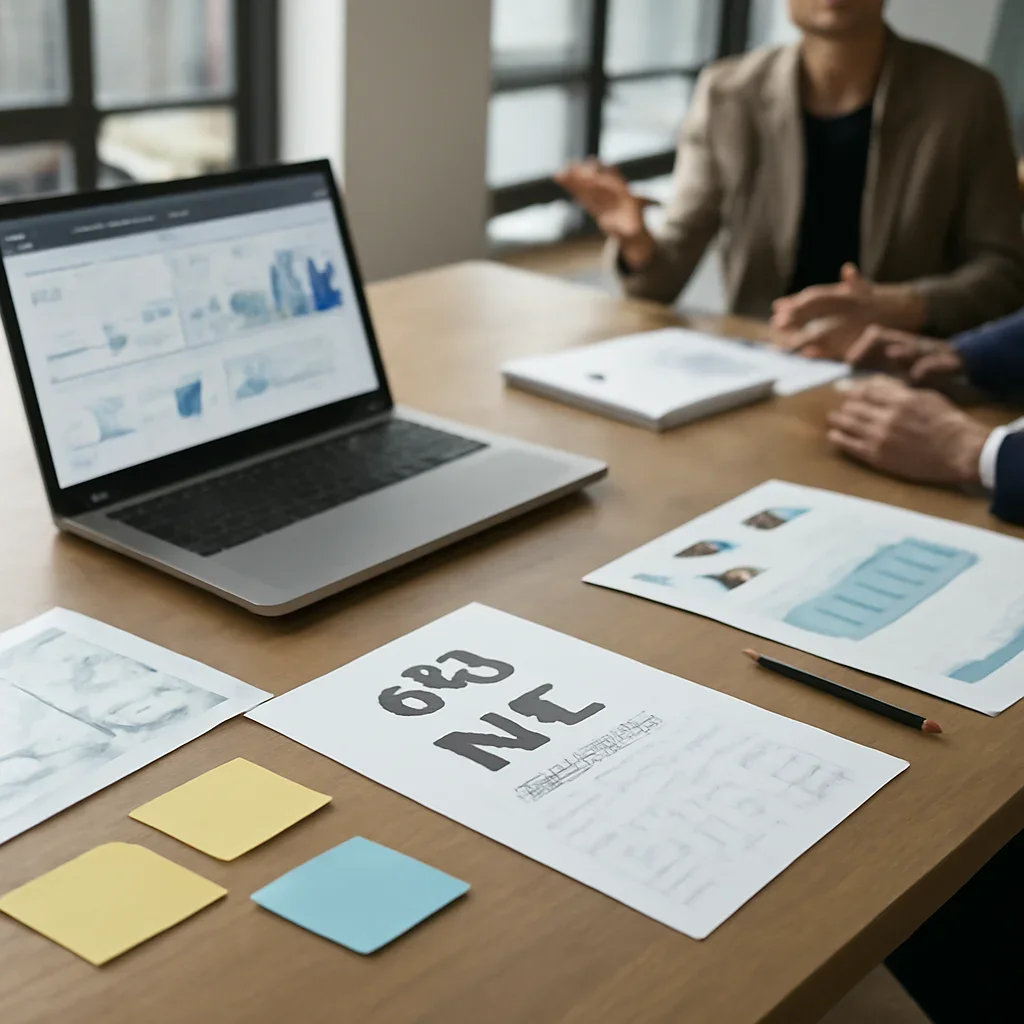 SEO vs PPC planning materials and performance review workspace