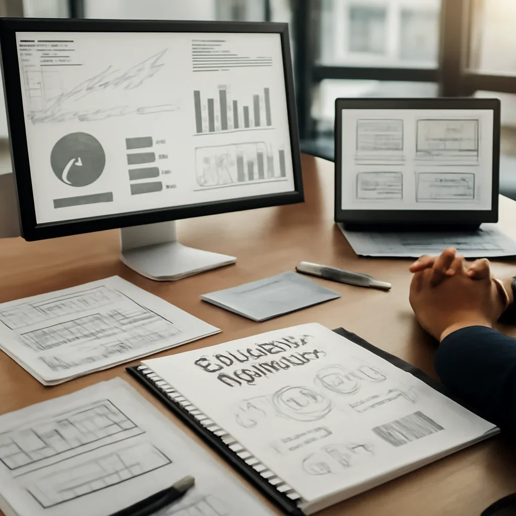 Automotive Branding planning materials and performance review workspace
