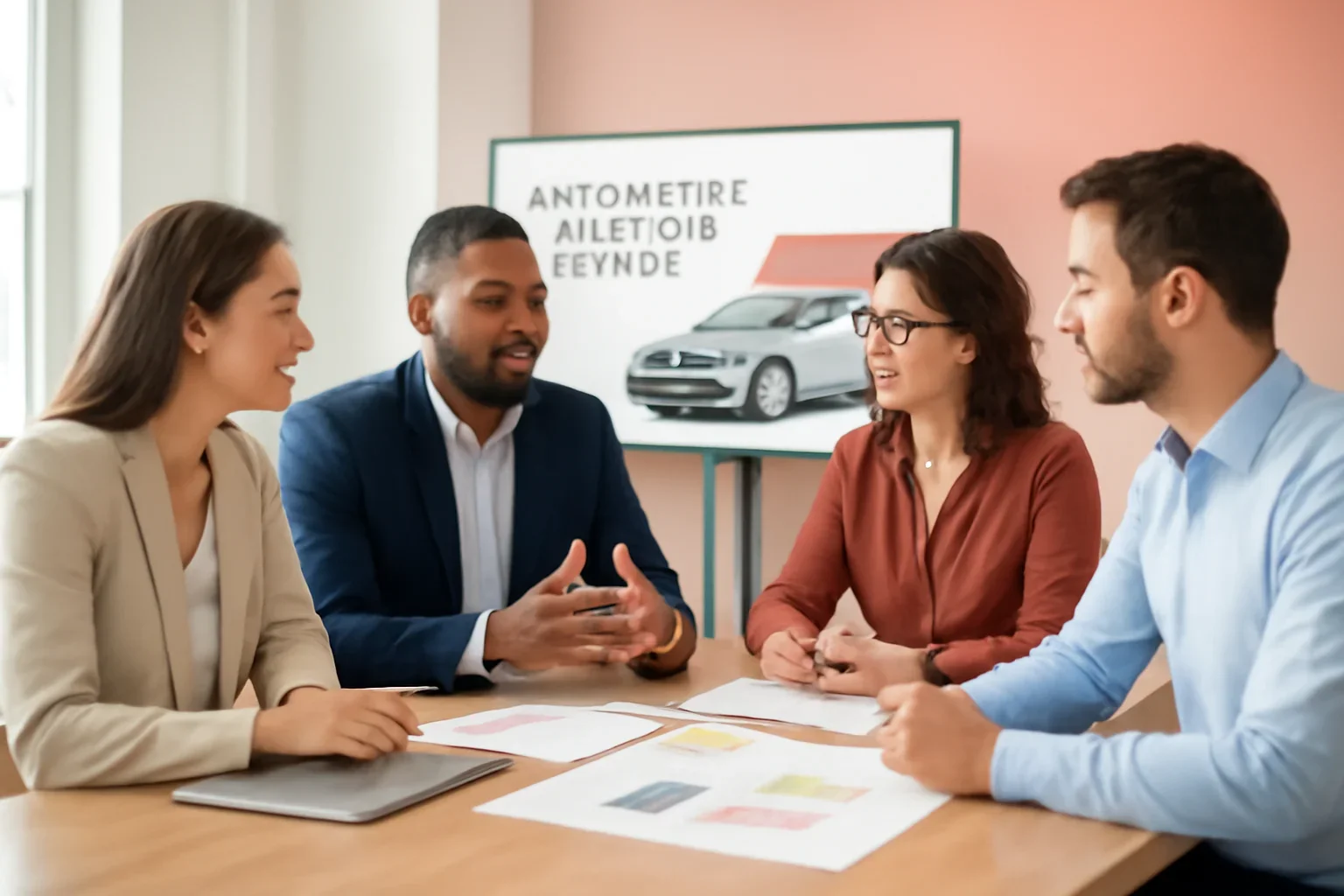 Automotive Marketing Solutions strategy meeting with a modern digital marketing team