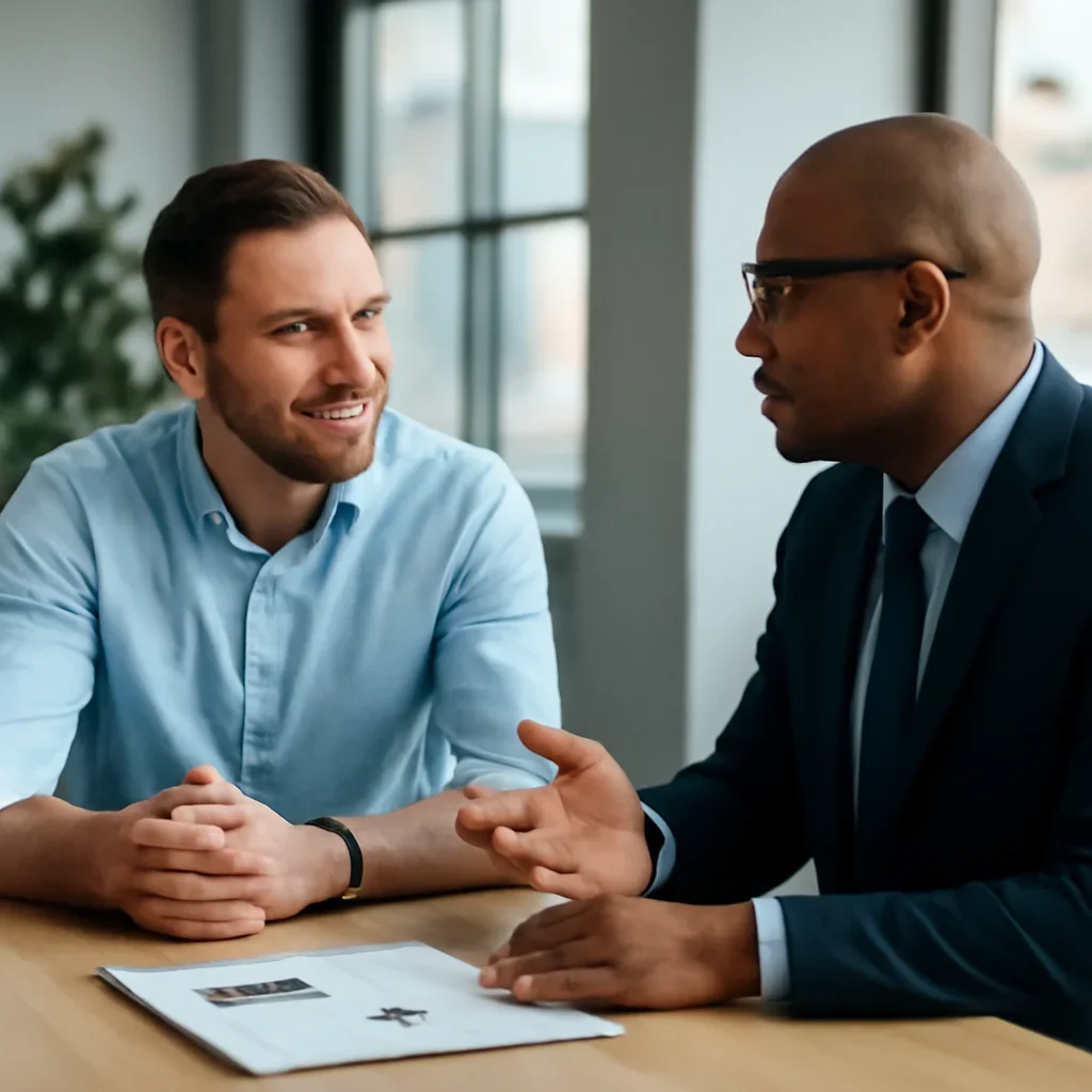Business owner discussing Automotive Web Design growth goals with a consultant