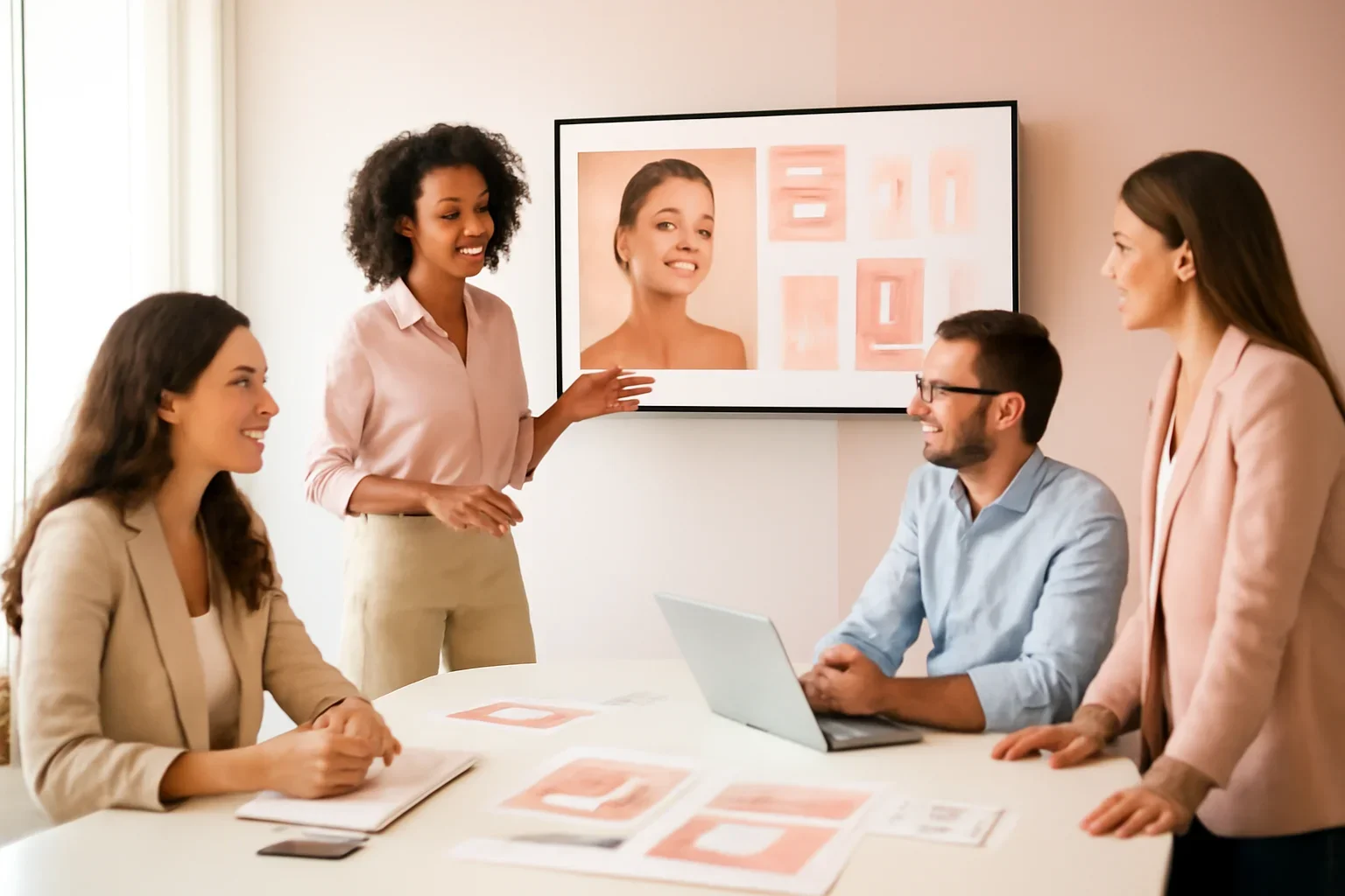 Beauty & Wellness Branding strategy meeting with a modern digital marketing team