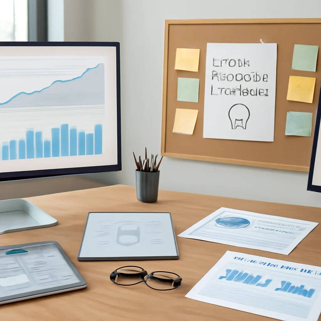 Dental Practices Branding planning materials and performance review workspace