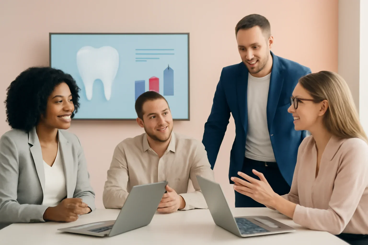 Dental Practices Digital Marketing strategy meeting with a modern digital marketing team