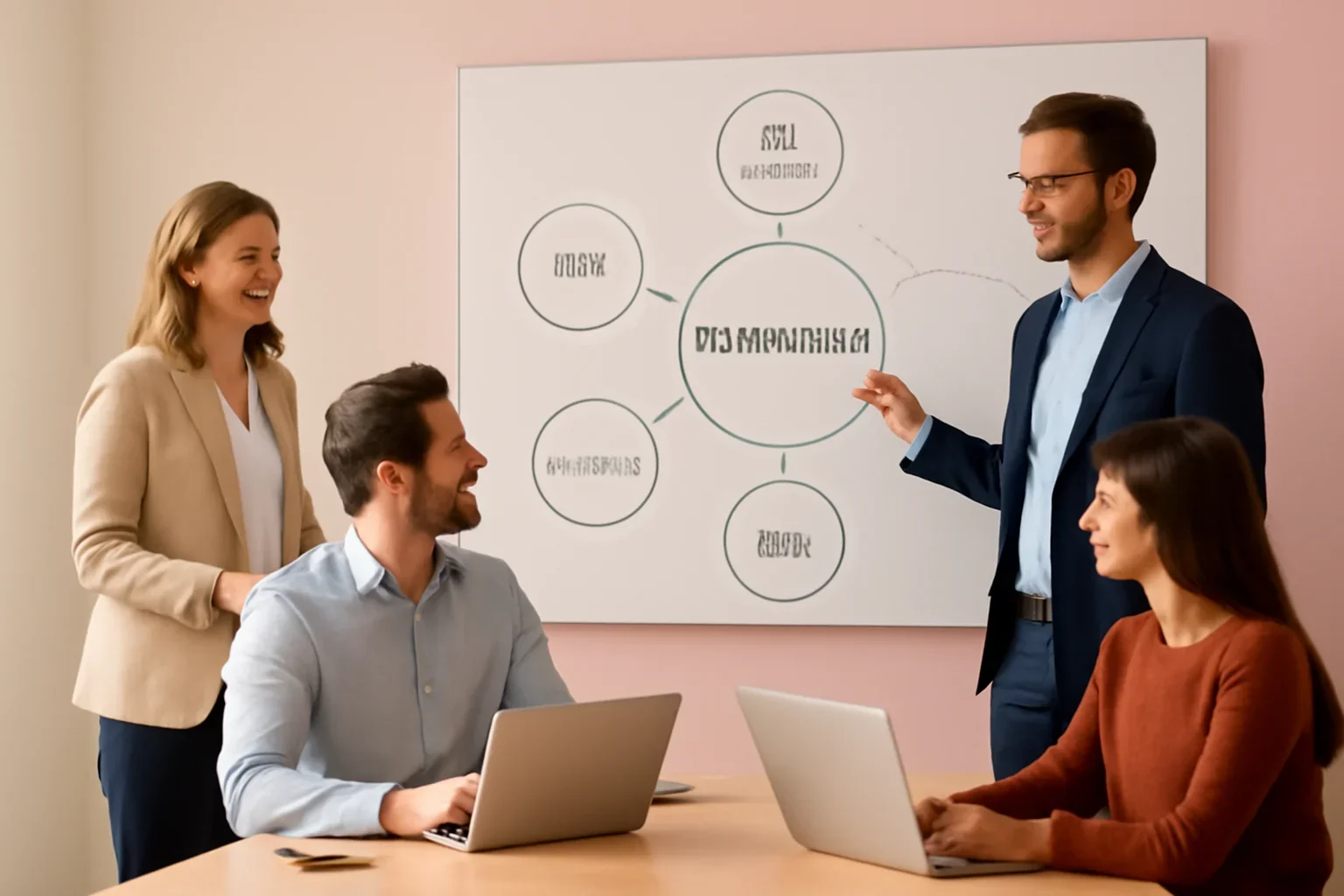 Education Digital Marketing strategy meeting with a modern digital marketing team