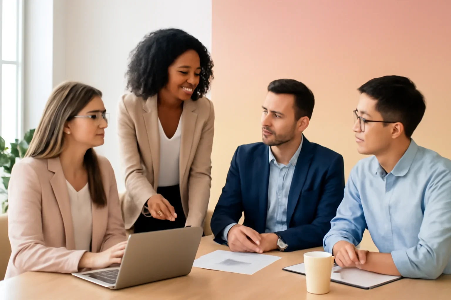 Education Marketing Solutions strategy meeting with a modern digital marketing team
