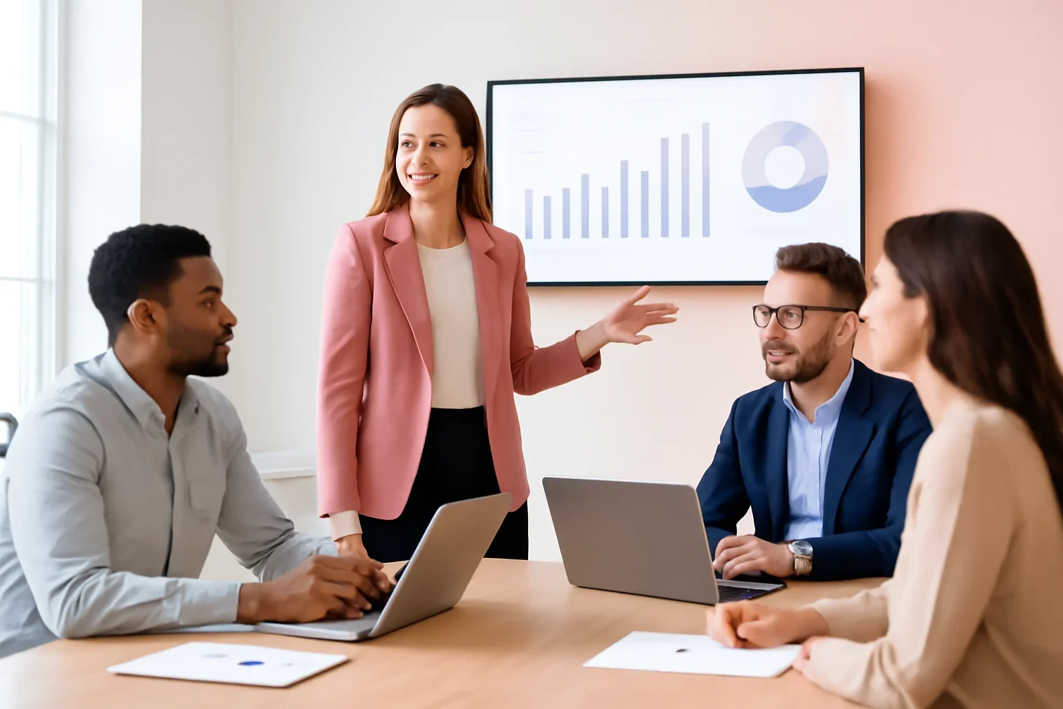 Financial Services Marketing Solutions strategy meeting with a modern digital marketing team