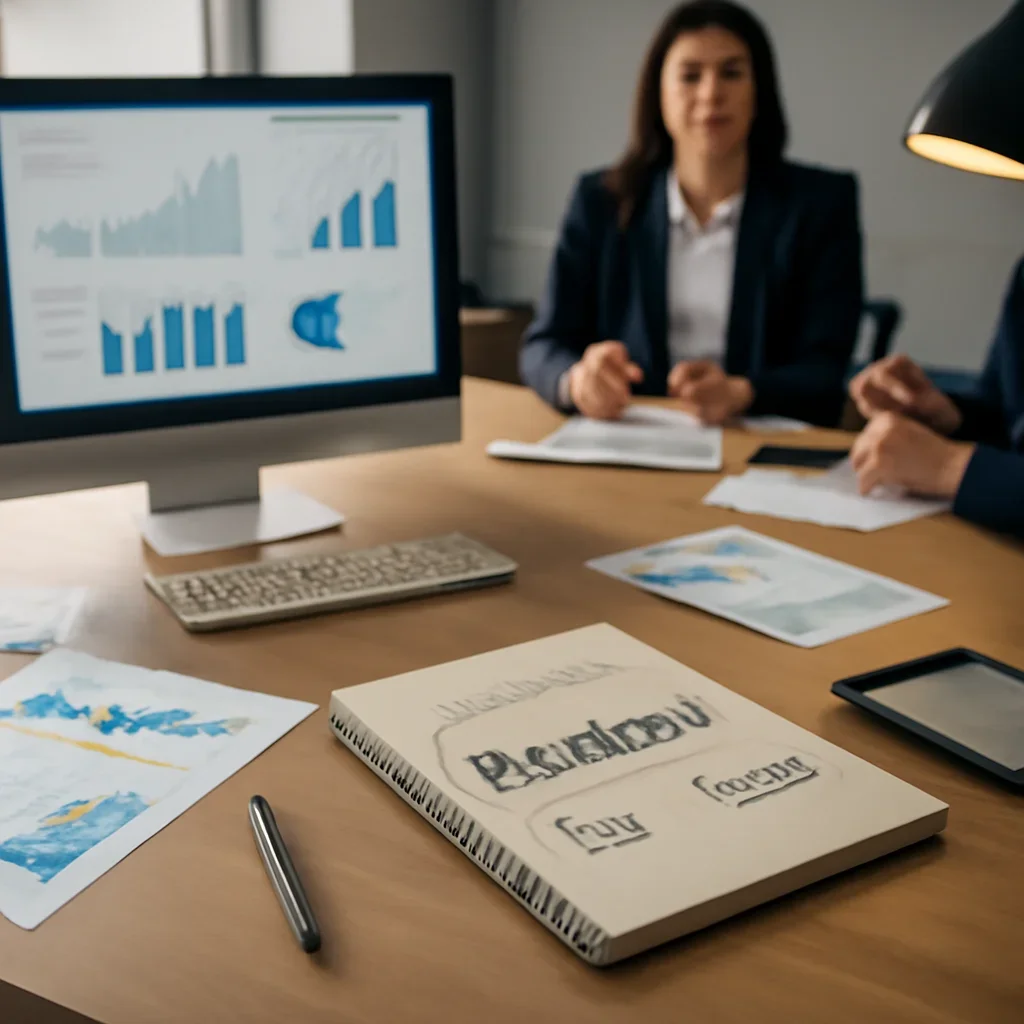 Franchises Branding planning materials and performance review workspace
