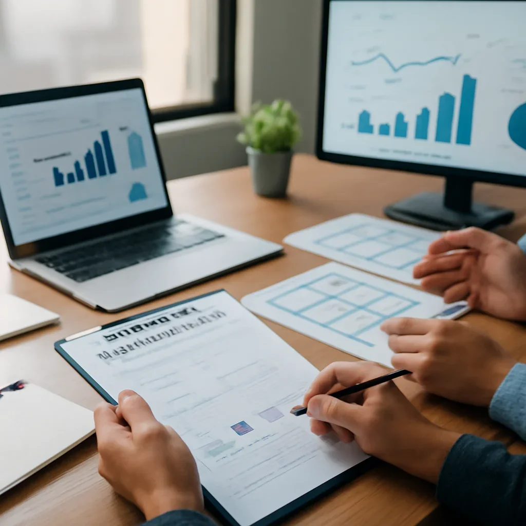 Healthcare Digital Marketing planning materials and performance review workspace