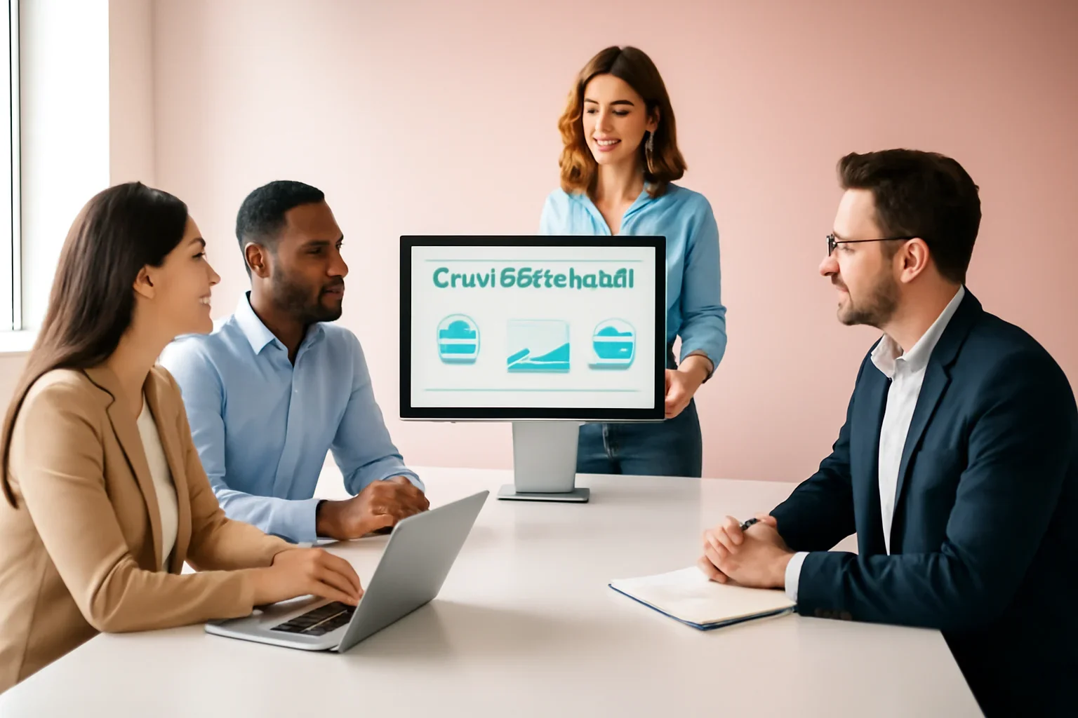 Healthcare SEO strategy meeting with a modern digital marketing team