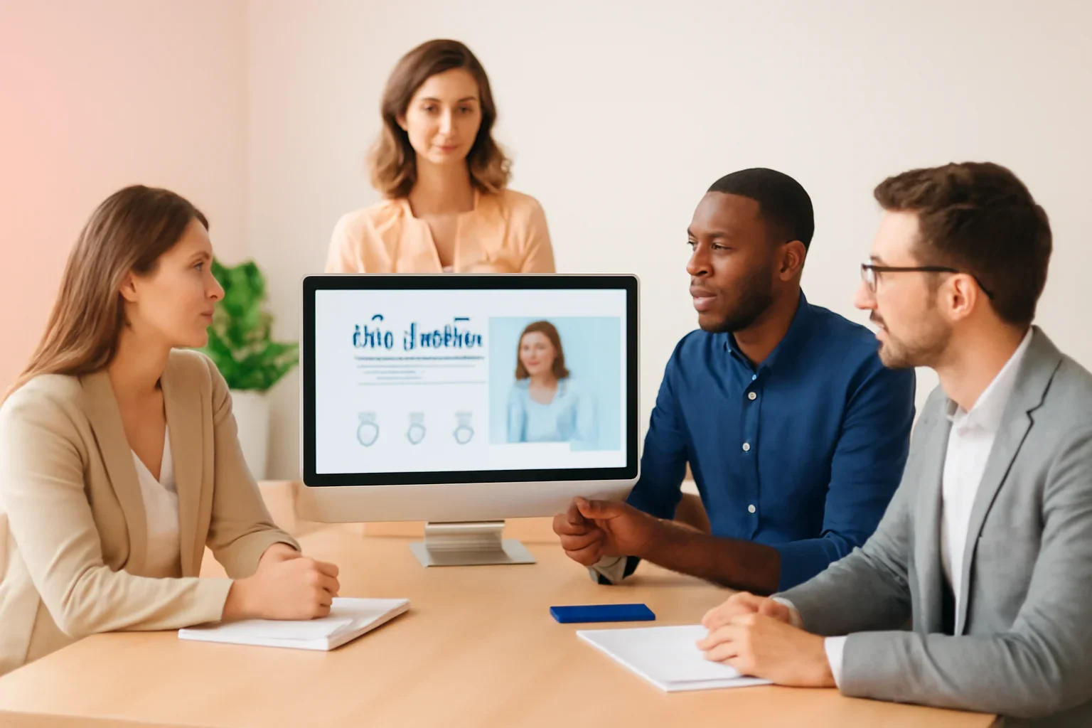 Healthcare Web Design strategy meeting with a modern digital marketing team
