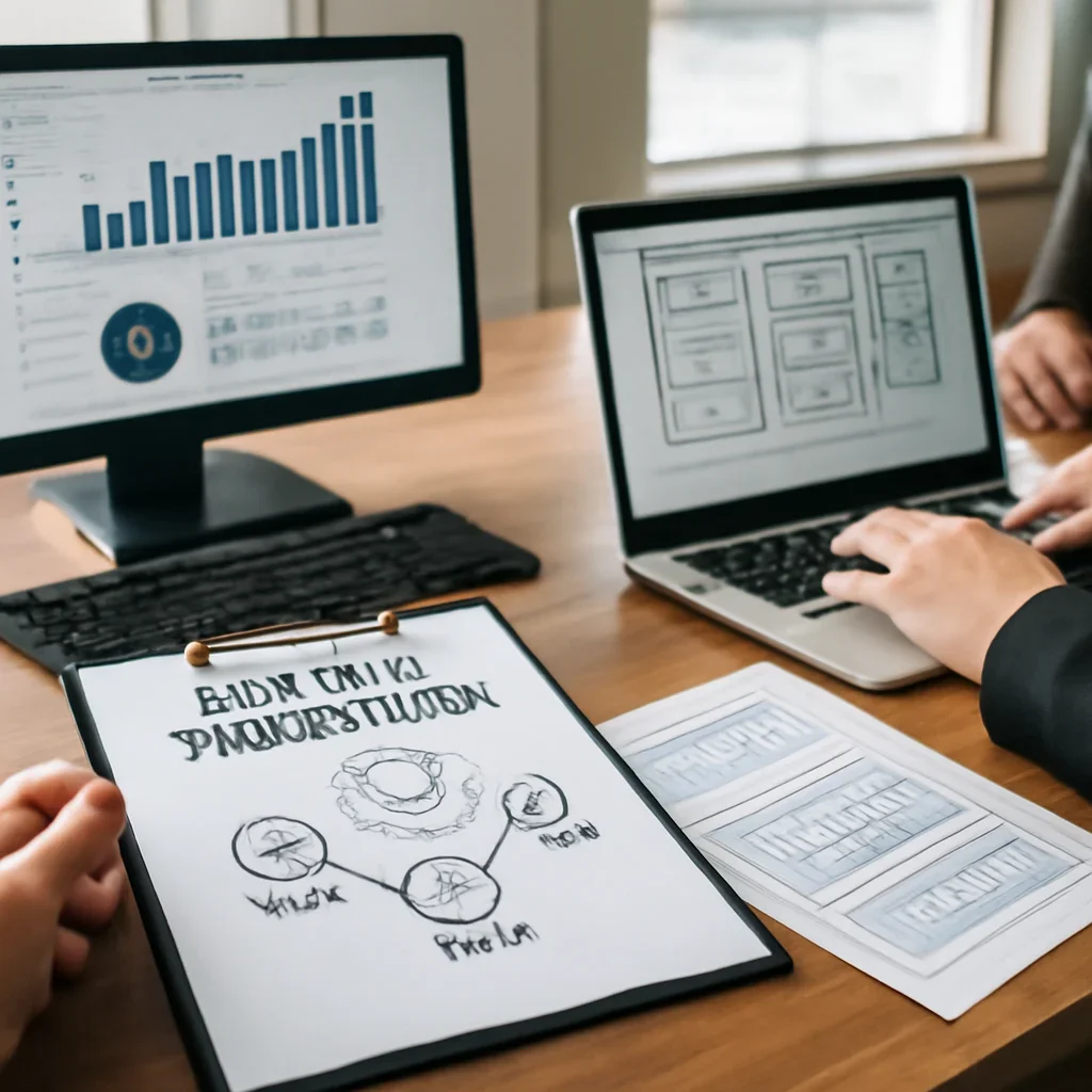 Law Firms Digital Marketing planning materials and performance review workspace