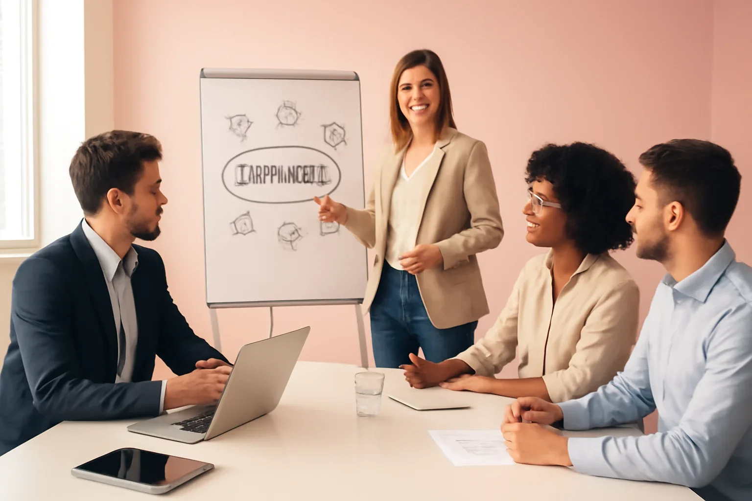 Manufacturing Branding strategy meeting with a modern digital marketing team