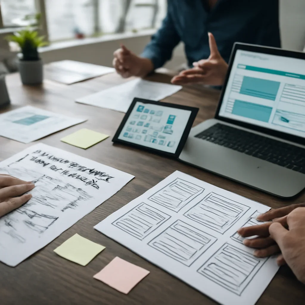 Manufacturing Web Design planning materials and performance review workspace