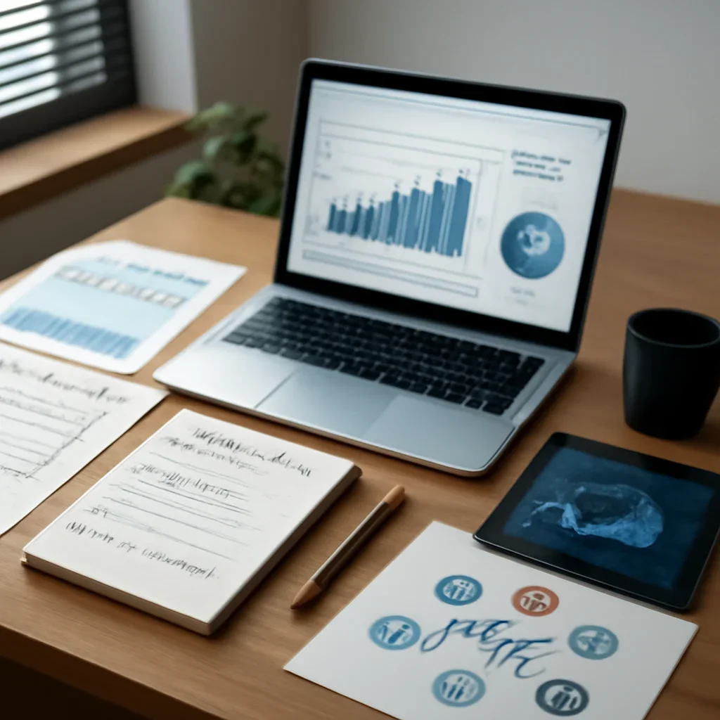 Nonprofits SEO planning materials and performance review workspace