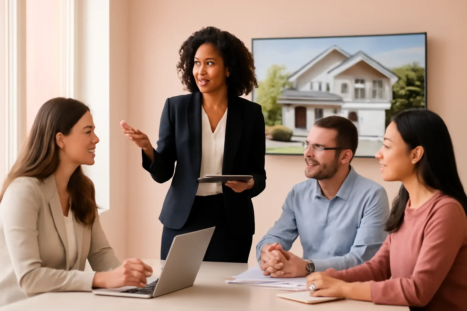 Real Estate Branding strategy meeting with a modern digital marketing team