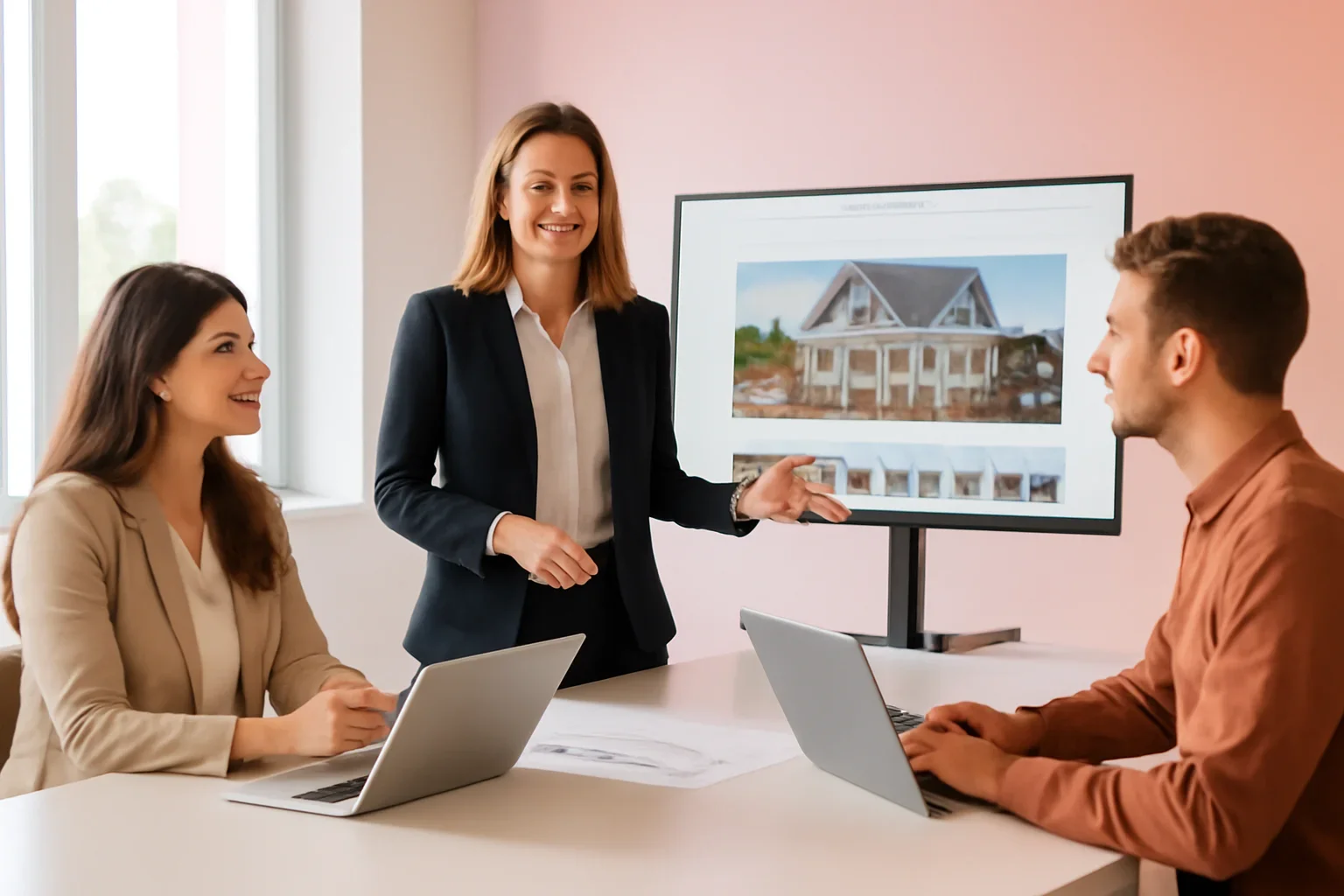 Real Estate Web Design strategy meeting with a modern digital marketing team