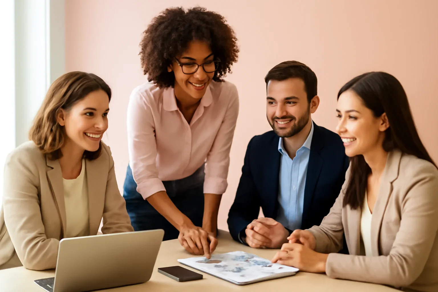 Restaurants Marketing Solutions strategy meeting with a modern digital marketing team