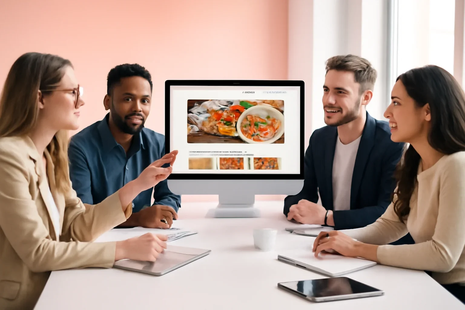 Restaurants Web Design strategy meeting with a modern digital marketing team