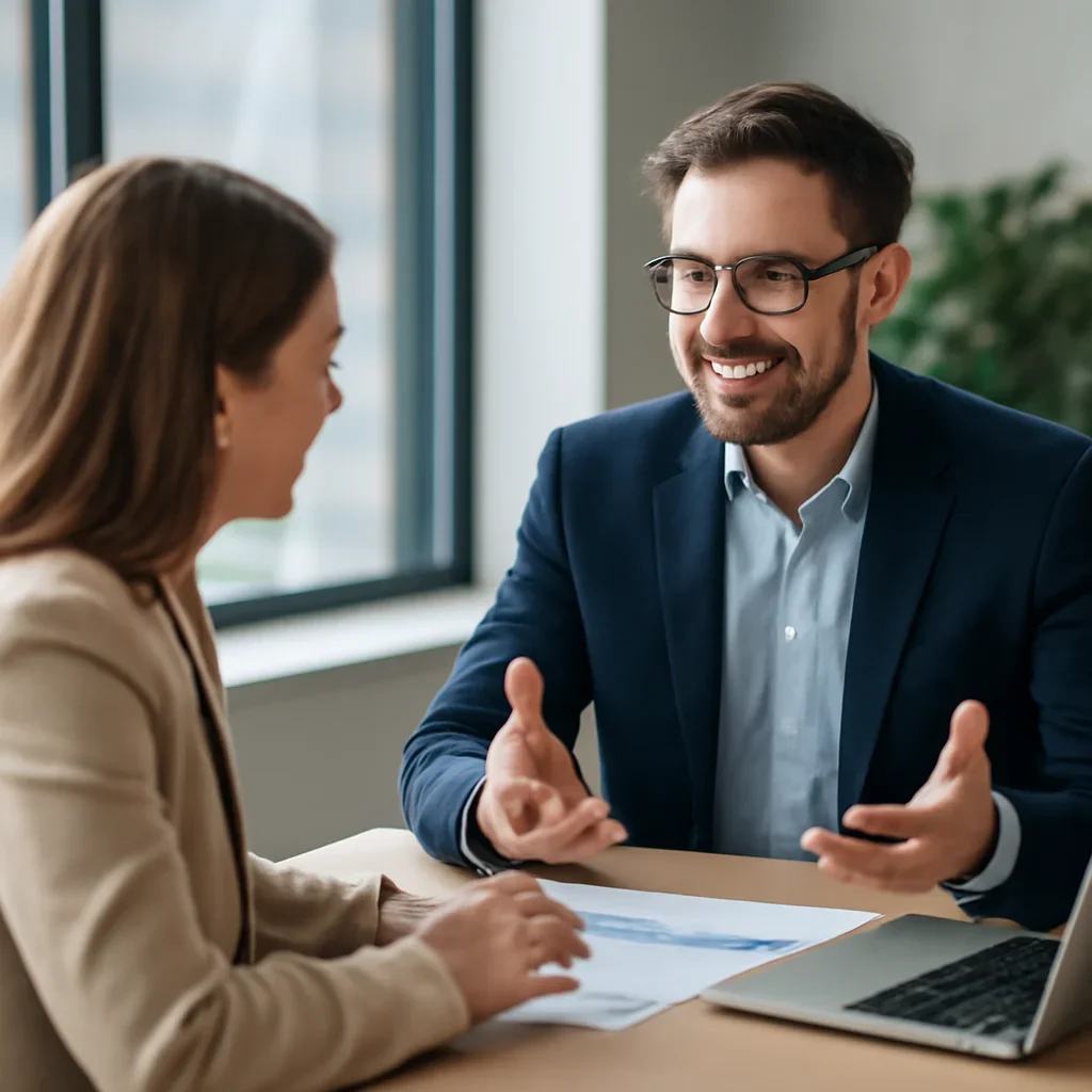 Business owner discussing Google Ads Integration growth goals with a consultant