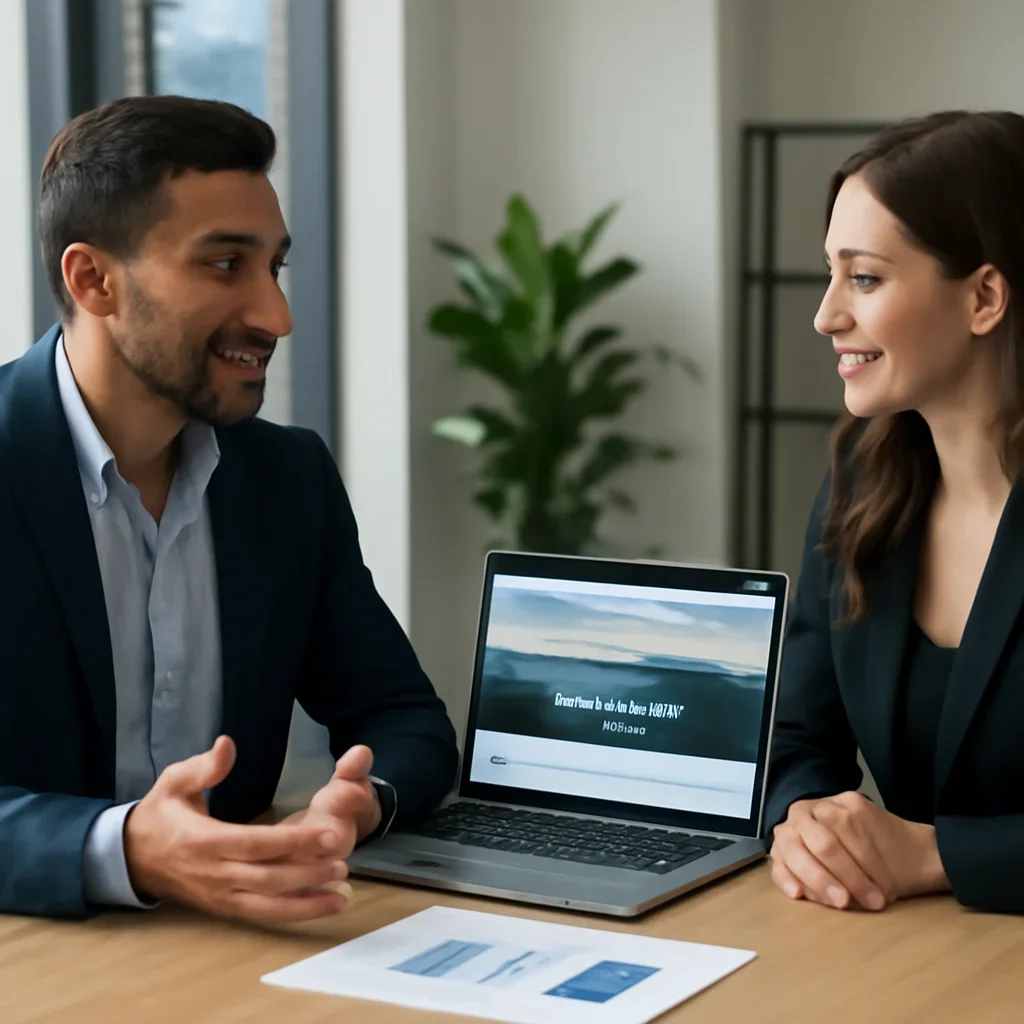 Business owner discussing Web Design in Vancouver, BC growth goals with a consultant