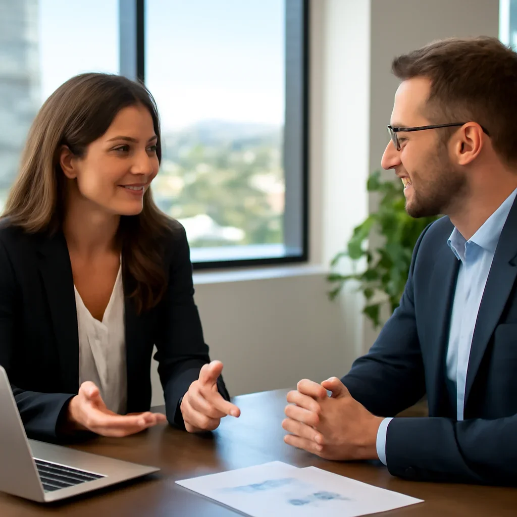 Business owner discussing Branding in Arizona growth goals with a consultant