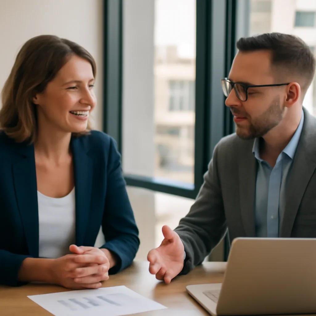 Business owner discussing Digital Marketing in Arizona growth goals with a consultant