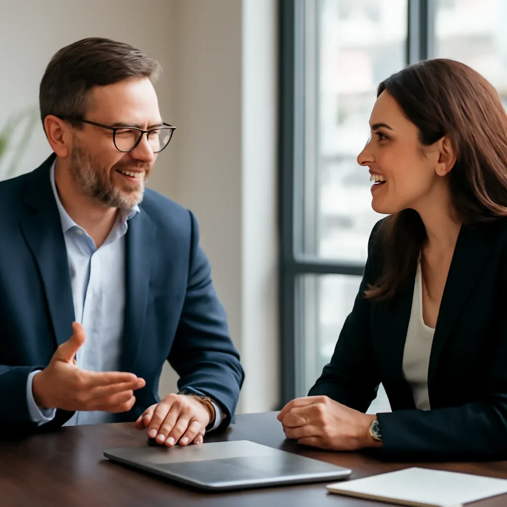 Business owner discussing Branding in Arkansas growth goals with a consultant