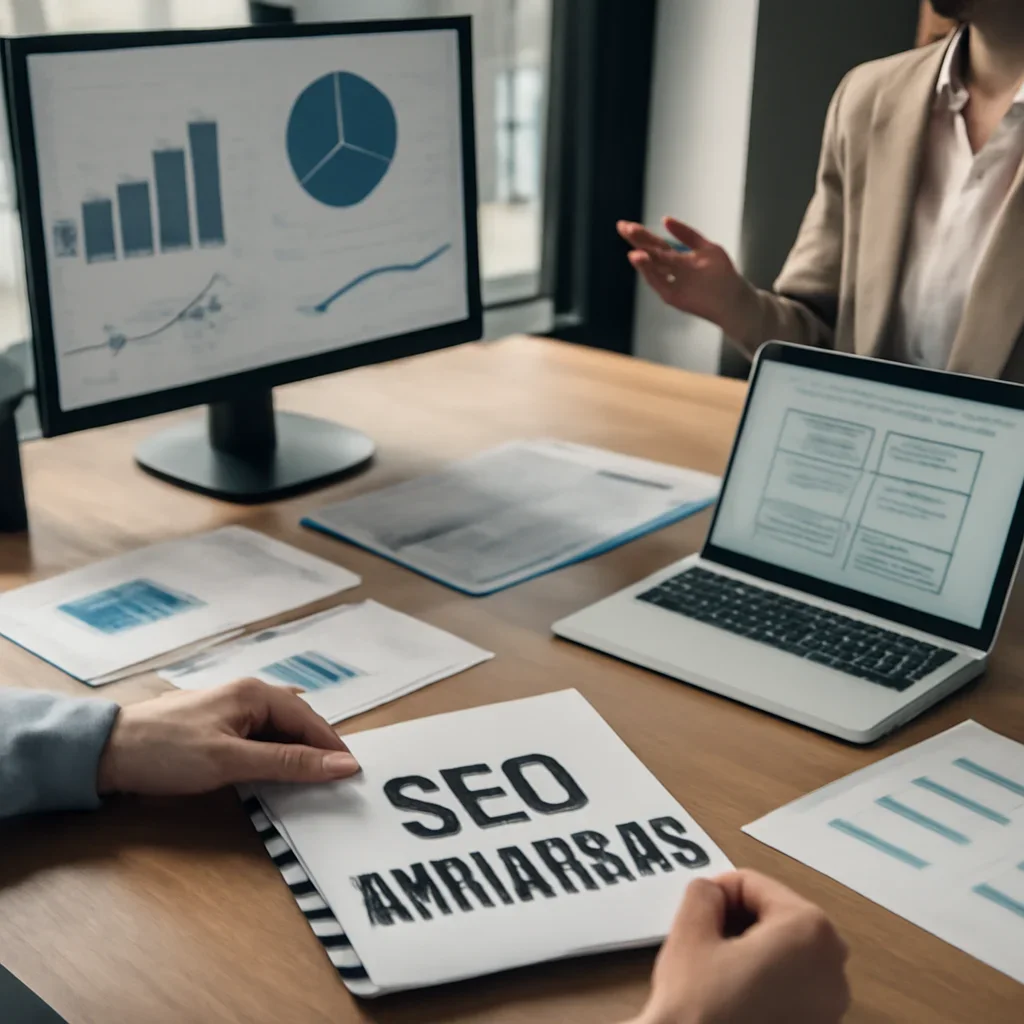 SEO in Arkansas planning materials and performance review workspace