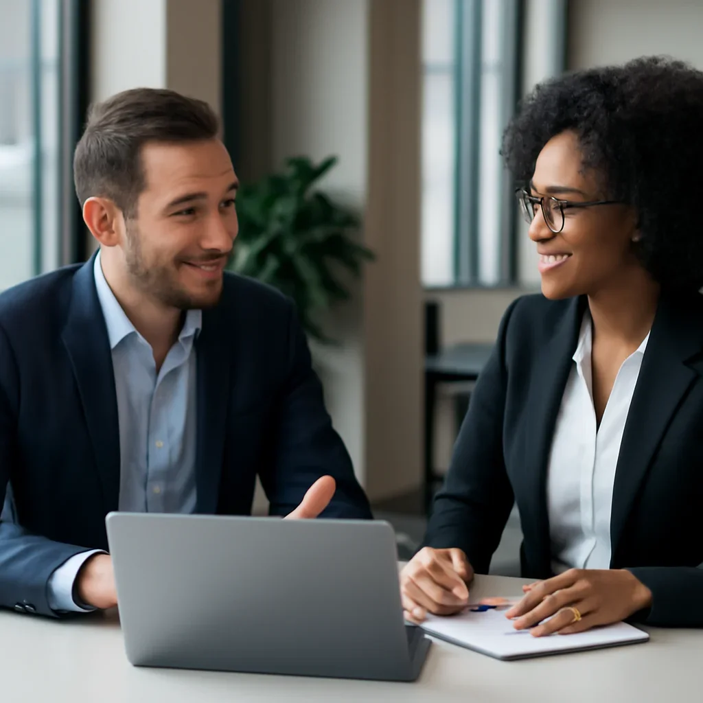 Business owner discussing Web Design in Arkansas growth goals with a consultant