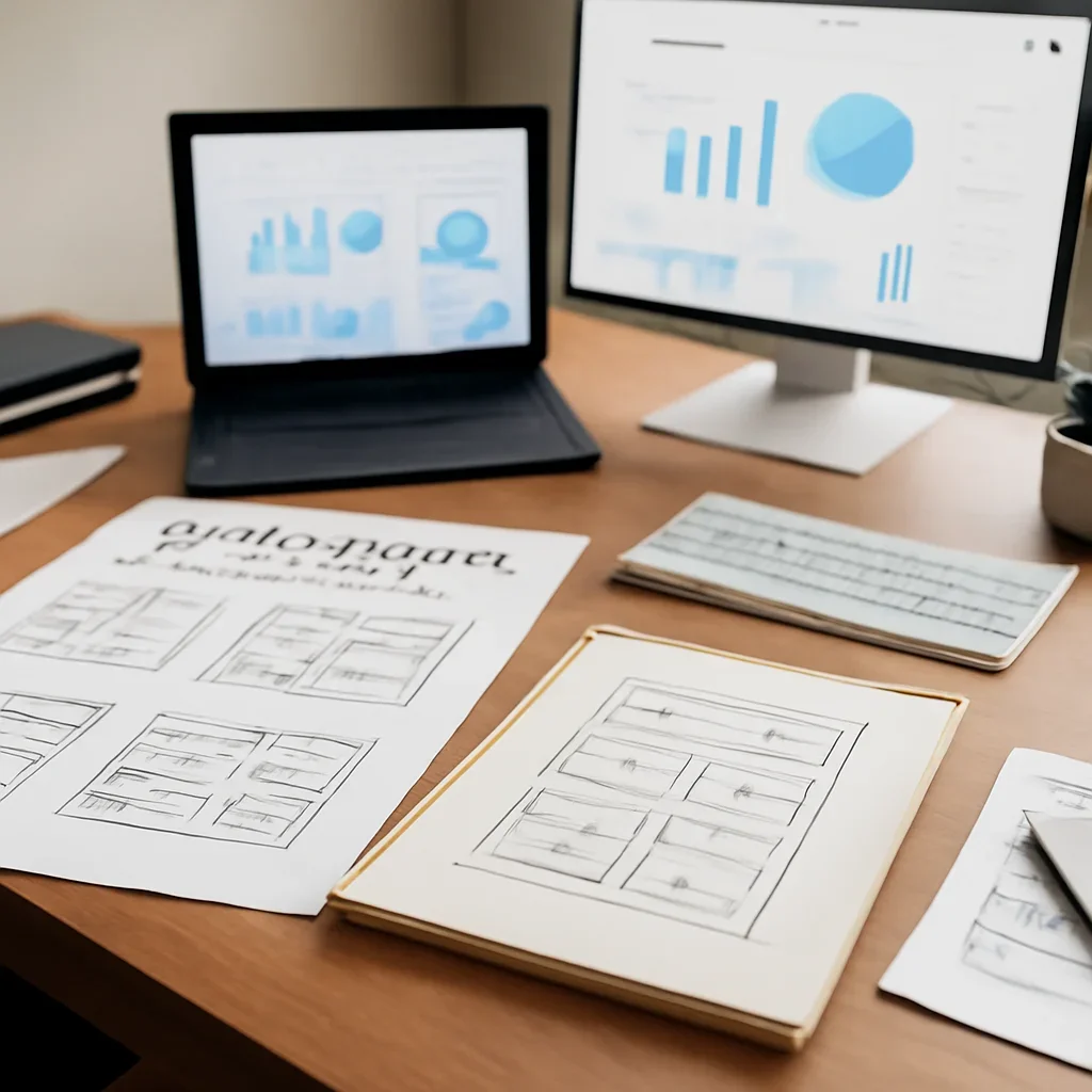 Web Design in Arkansas planning materials and performance review workspace