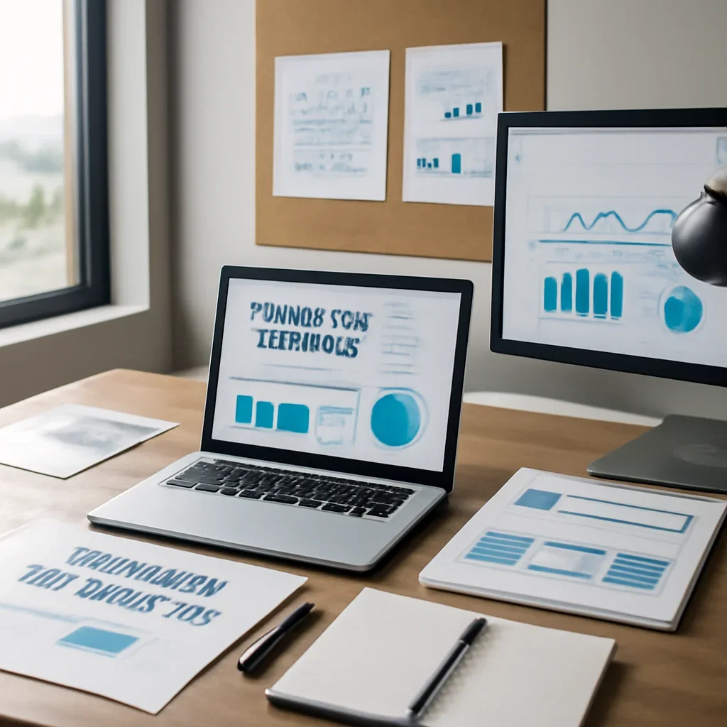 Branding in Atlanta, GA planning materials and performance review workspace