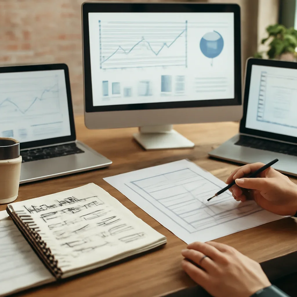 Digital Marketing in Atlanta, GA planning materials and performance review workspace