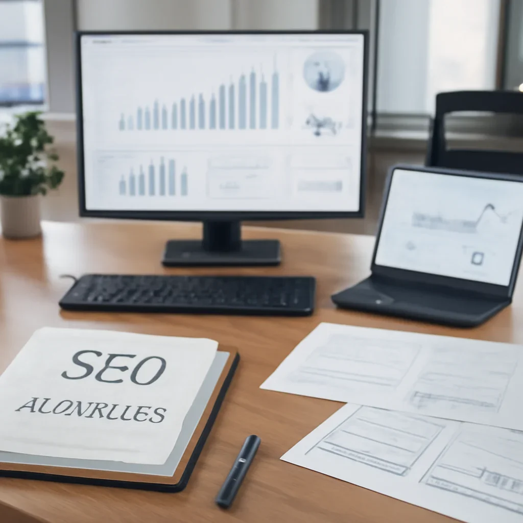 SEO in Atlanta, GA planning materials and performance review workspace