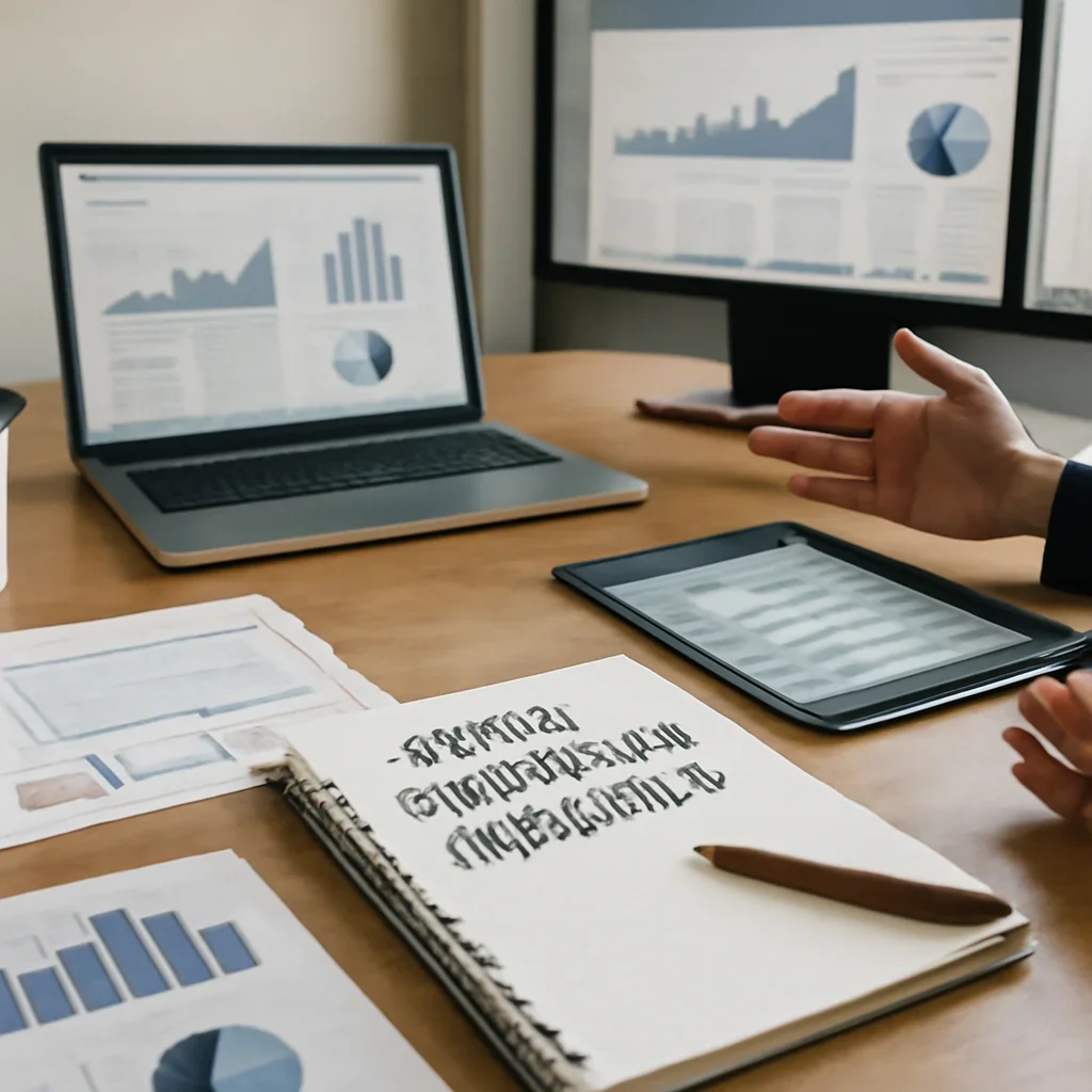 Digital Marketing in Austin, TX planning materials and performance review workspace
