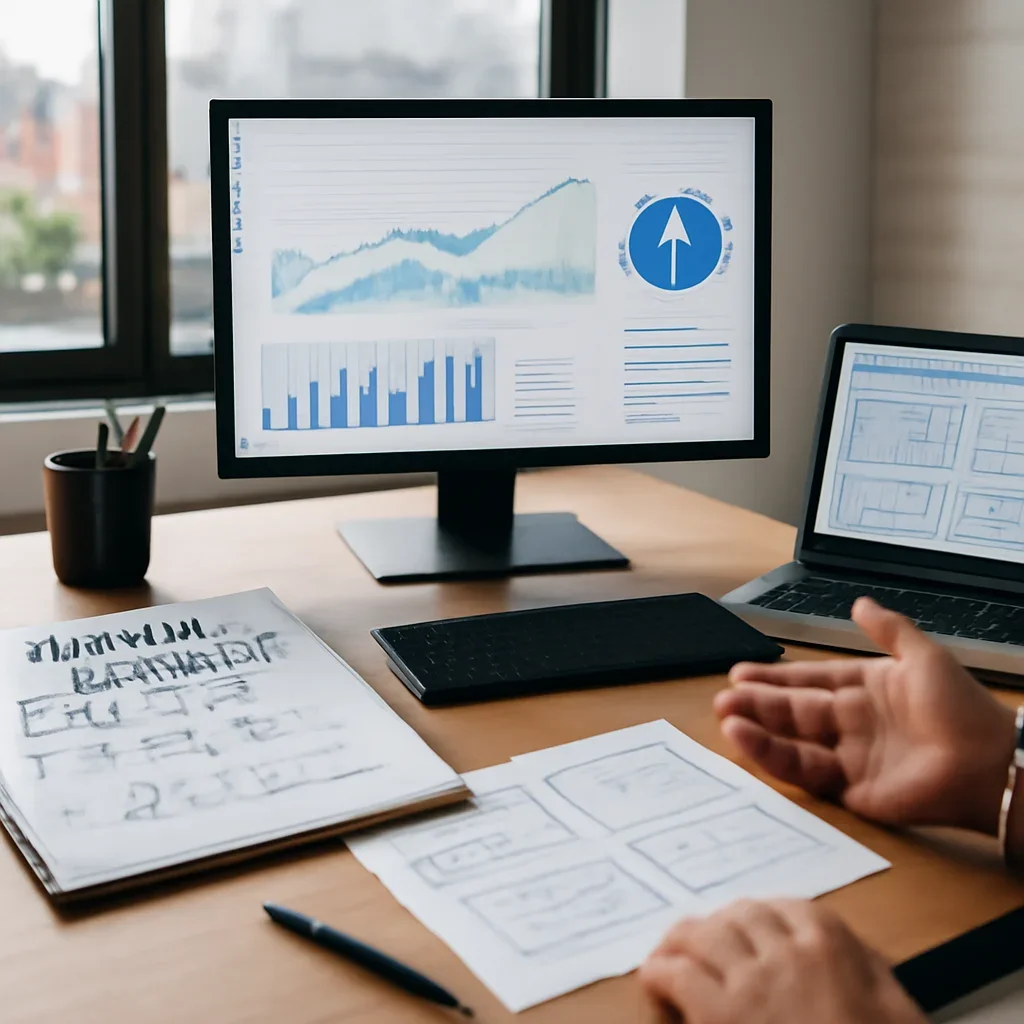 Digital Marketing in Baltimore, MD planning materials and performance review workspace