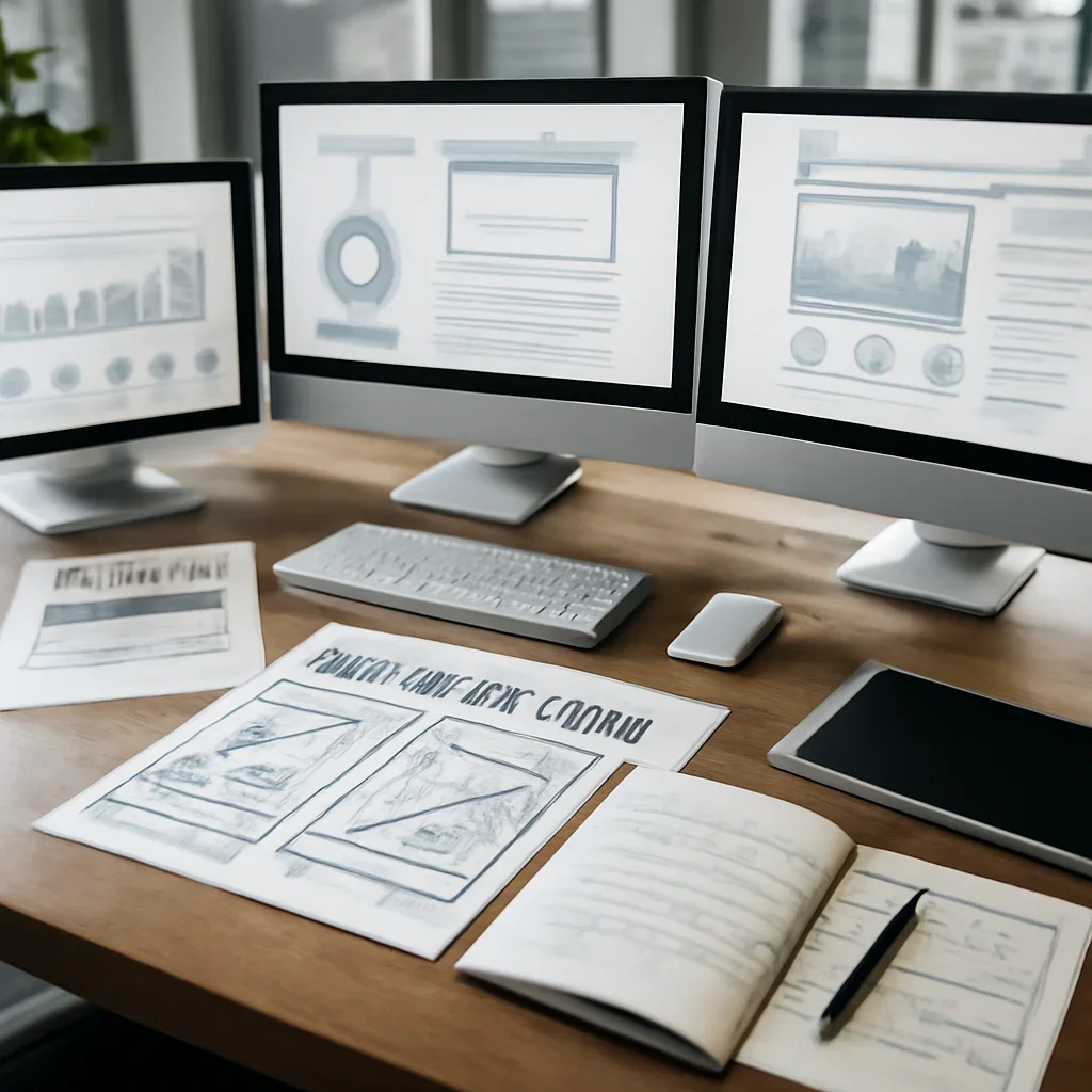 Web Design in Boston, MA planning materials and performance review workspace