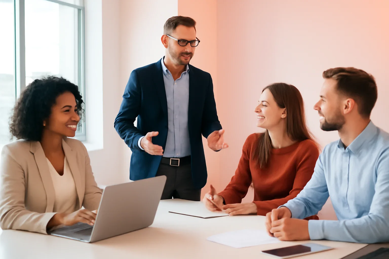 SEO in California strategy meeting with a modern digital marketing team