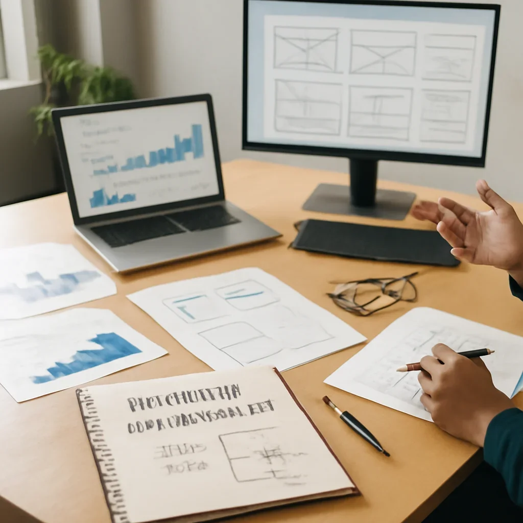 Branding in Charlotte, NC planning materials and performance review workspace