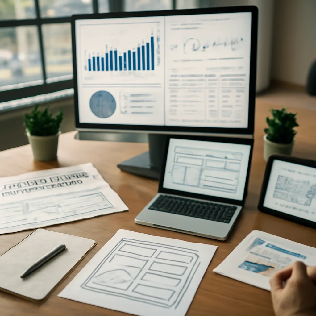 Digital Marketing in Charlotte, NC planning materials and performance review workspace