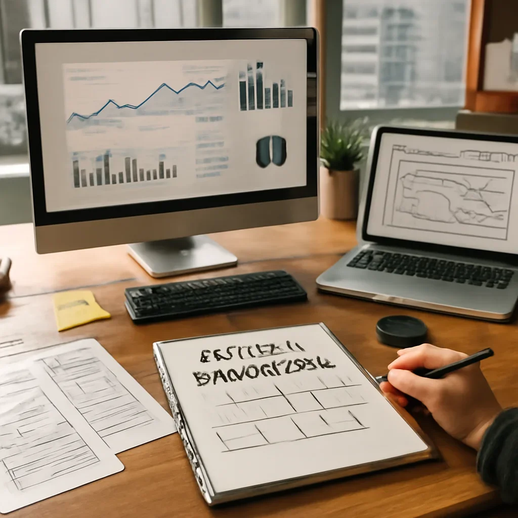 Digital Marketing in Chicago, IL planning materials and performance review workspace