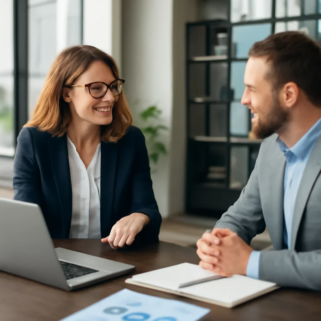 Business owner discussing Branding in Colorado growth goals with a consultant